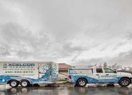 Full truck and trailer wrap for Xcelcor Cleaning