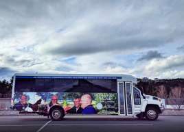 New passenger bus wrap for Alexander Mackie Lodge