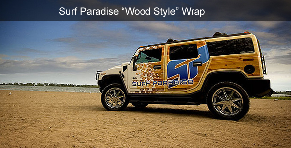 Surf Paradise wood style wrap