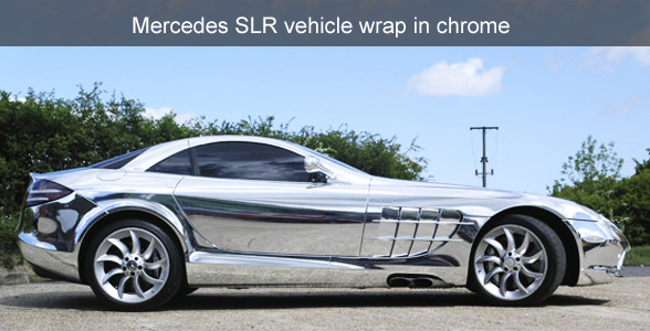 Mercedes SLR Chrome vehicle wrap