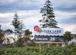 Custom Development Sign for Park Land Townhomes