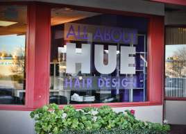 Hue Etched Glass Store Graphics