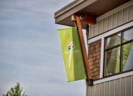 Banner and banner arm for the Westhills Showroom